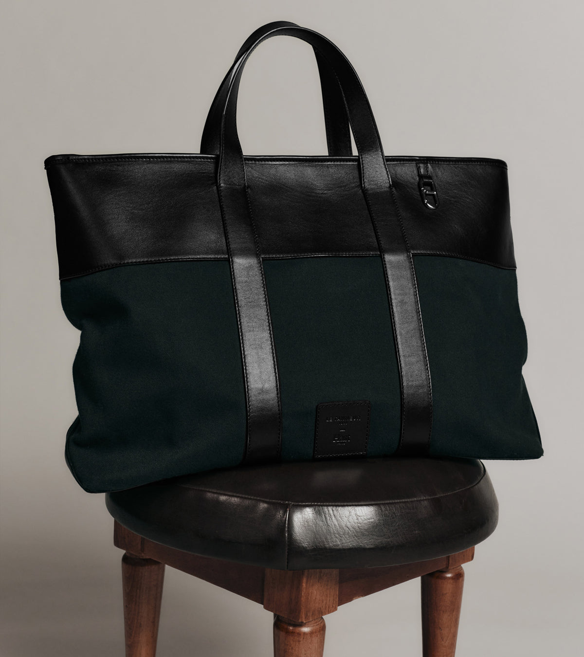 Shopper Le Tanneur x HAST zum Tragen in der Hand aus Glattleder und Baumwollstoff