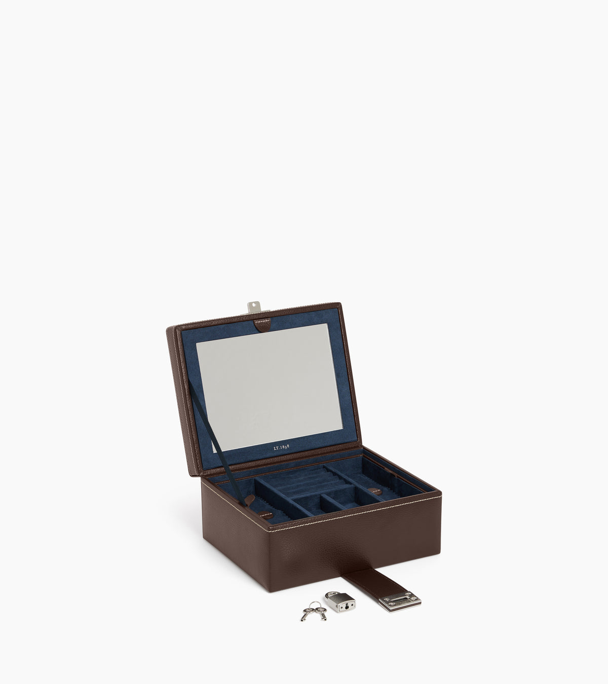 Mittelgroßer Schmuckkasten aus Leder