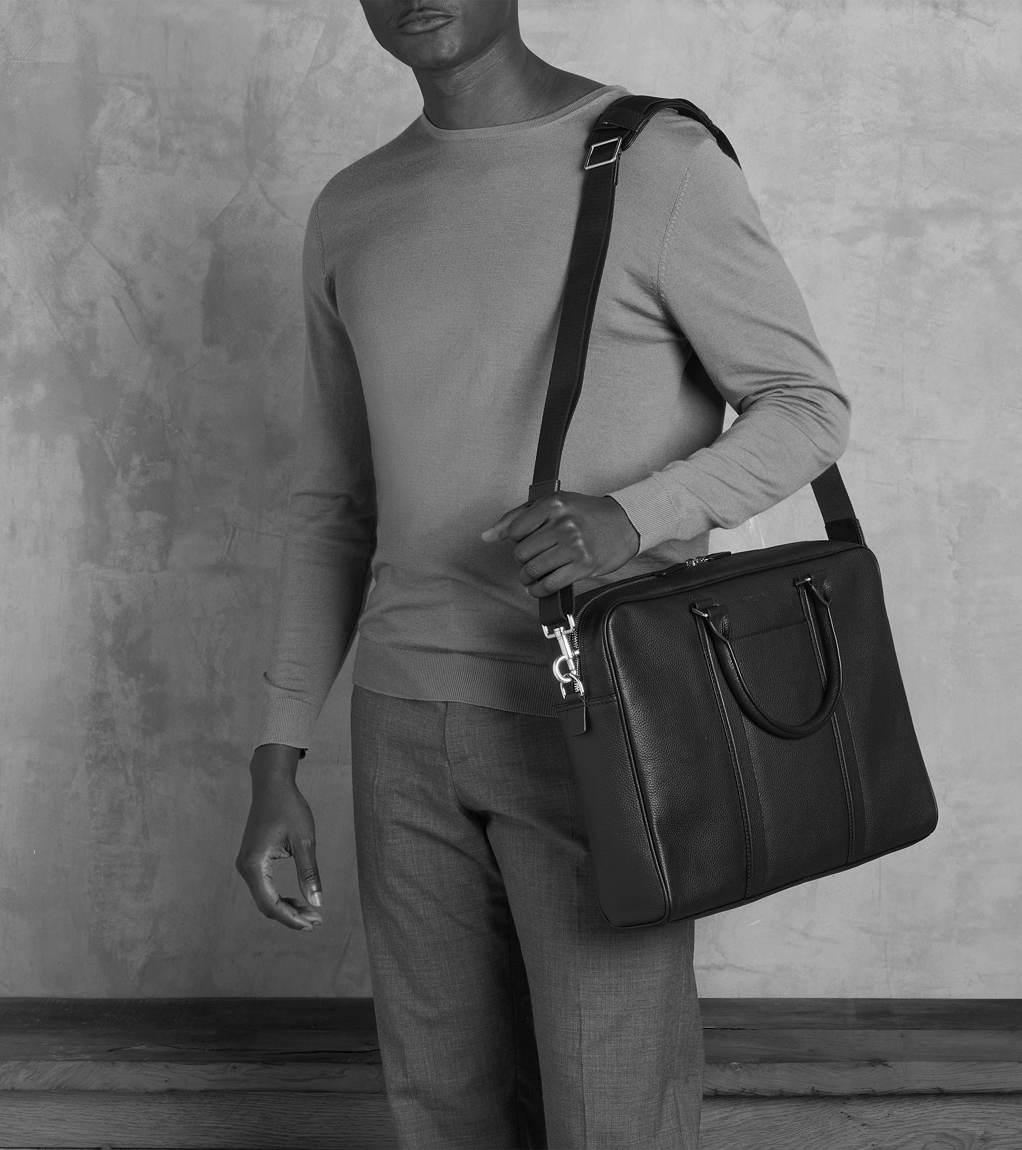 Porte documents 15" Charles en cuir grainé grand modèle