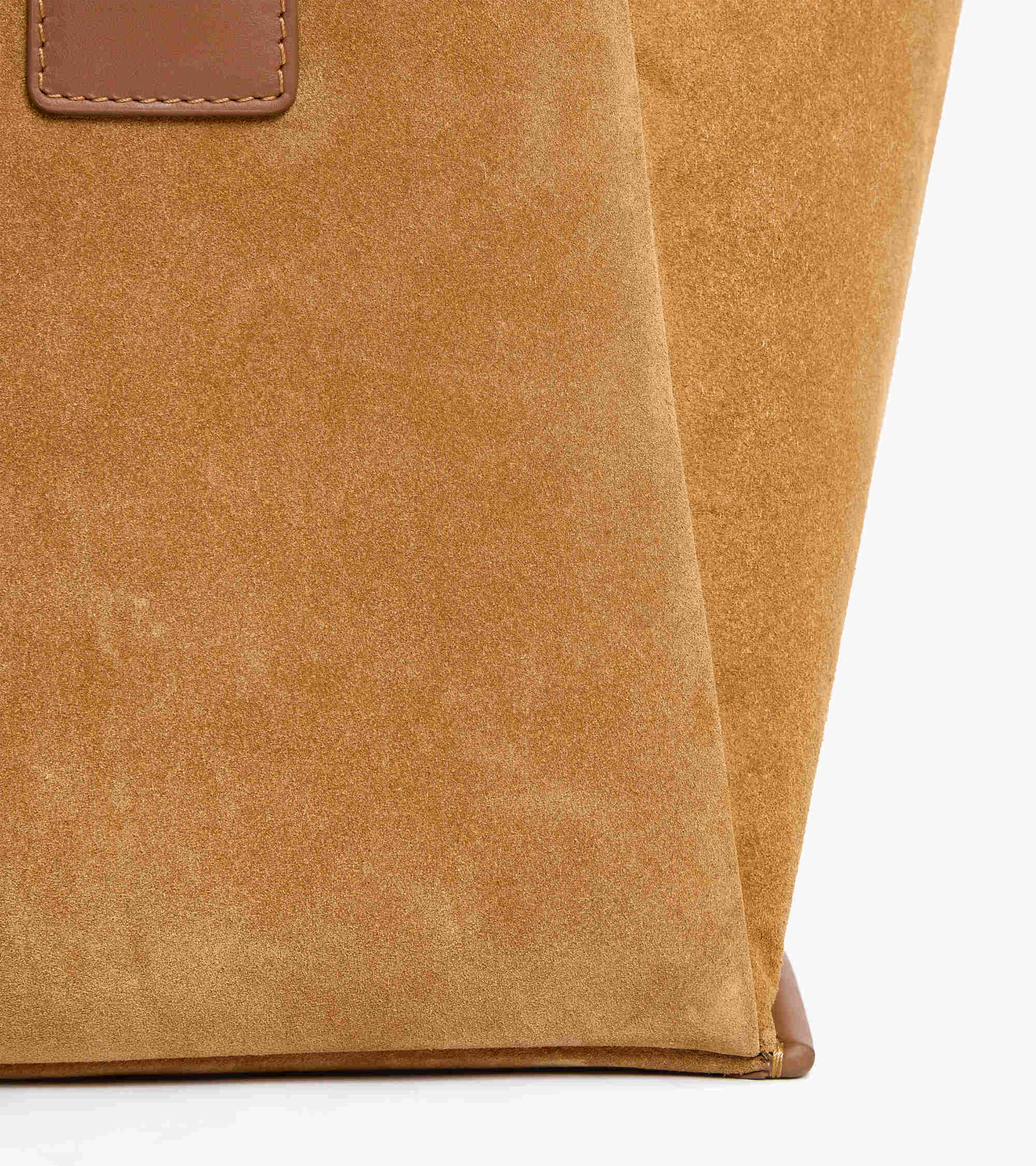 Große Cabas-Tasche Elena aus Velours-Spaltleder