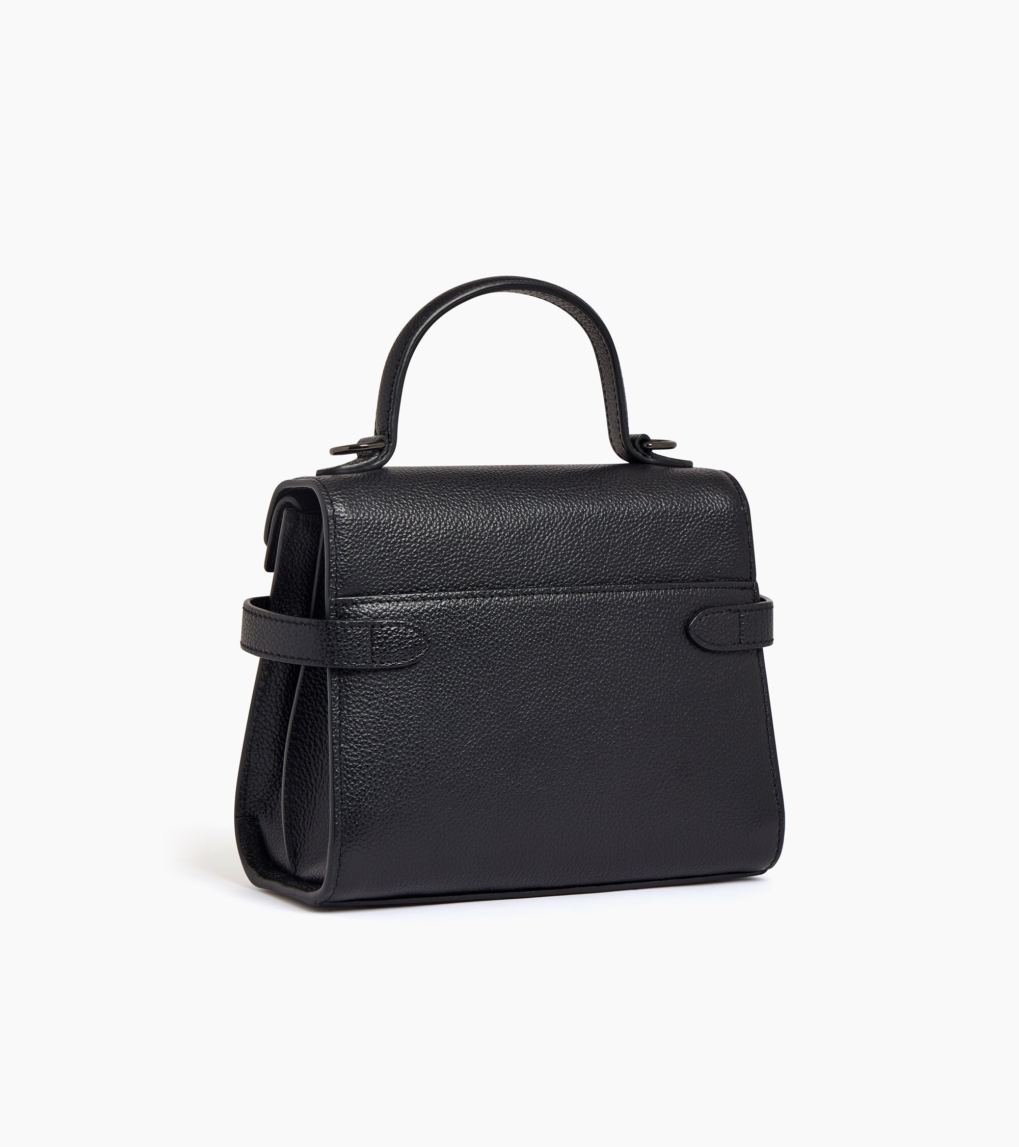 Kleine Handtasche Emilie aus genarbtem Leder mit Doppelklappe