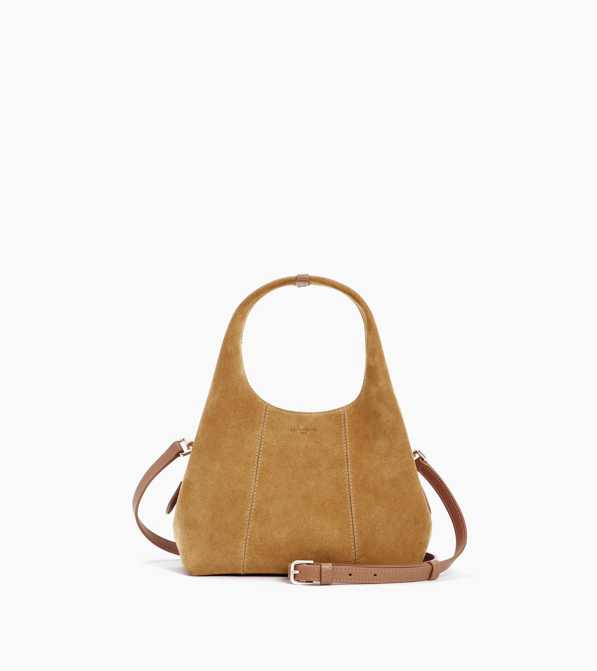 Bolso de mano pequeño Juliette de piel serraje con acabado de terciopelo