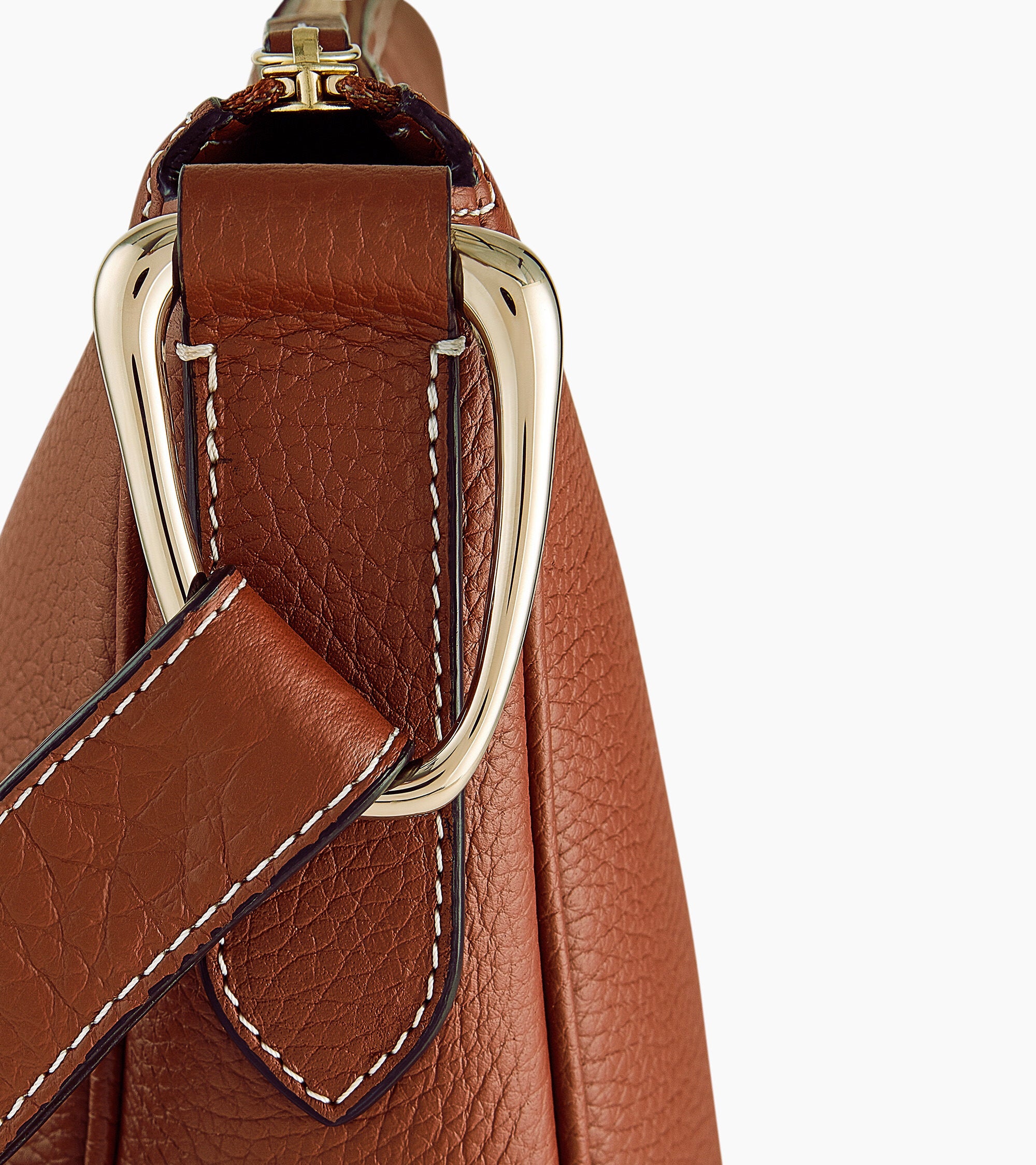 Medium-sized hobo bag Madeleine in grained calfskin leather