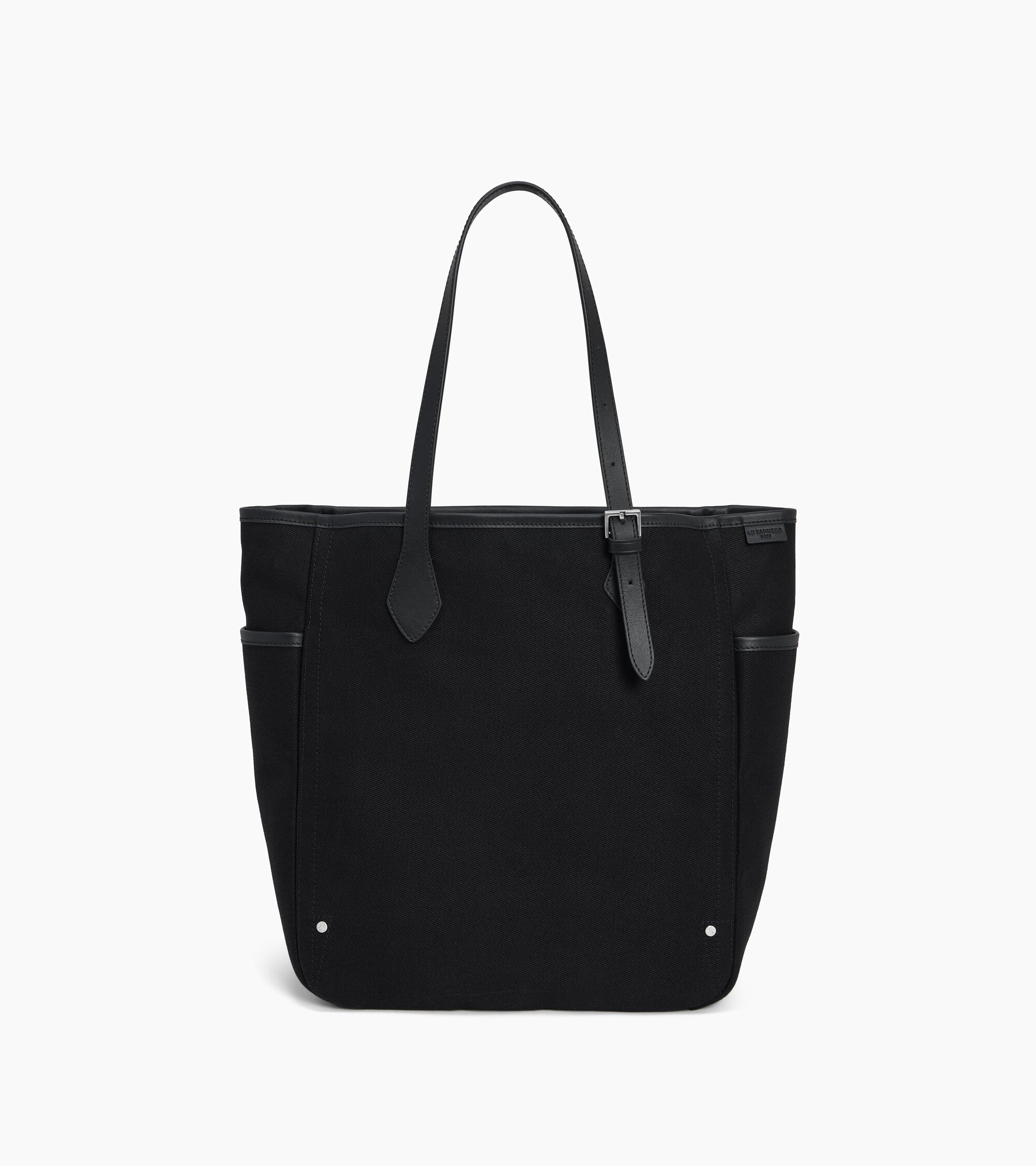 Bolso cabás mediano Solveig de lona de algodón y piel lisa