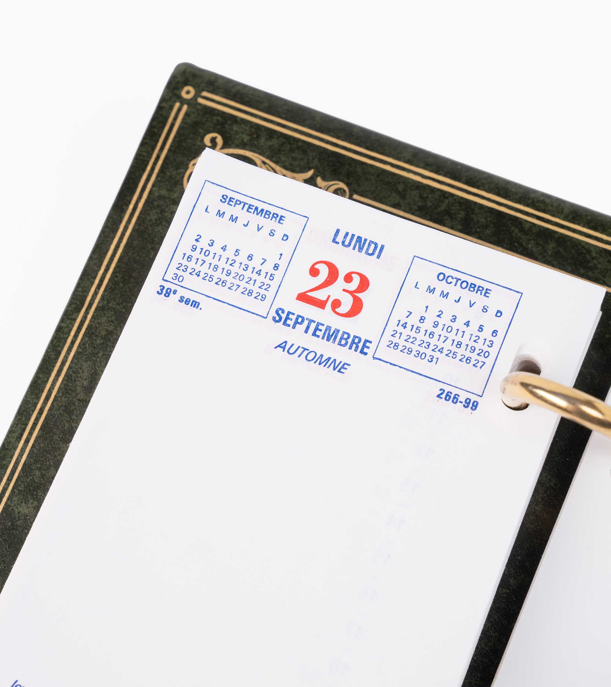 Présentoir de calendrier en cuir