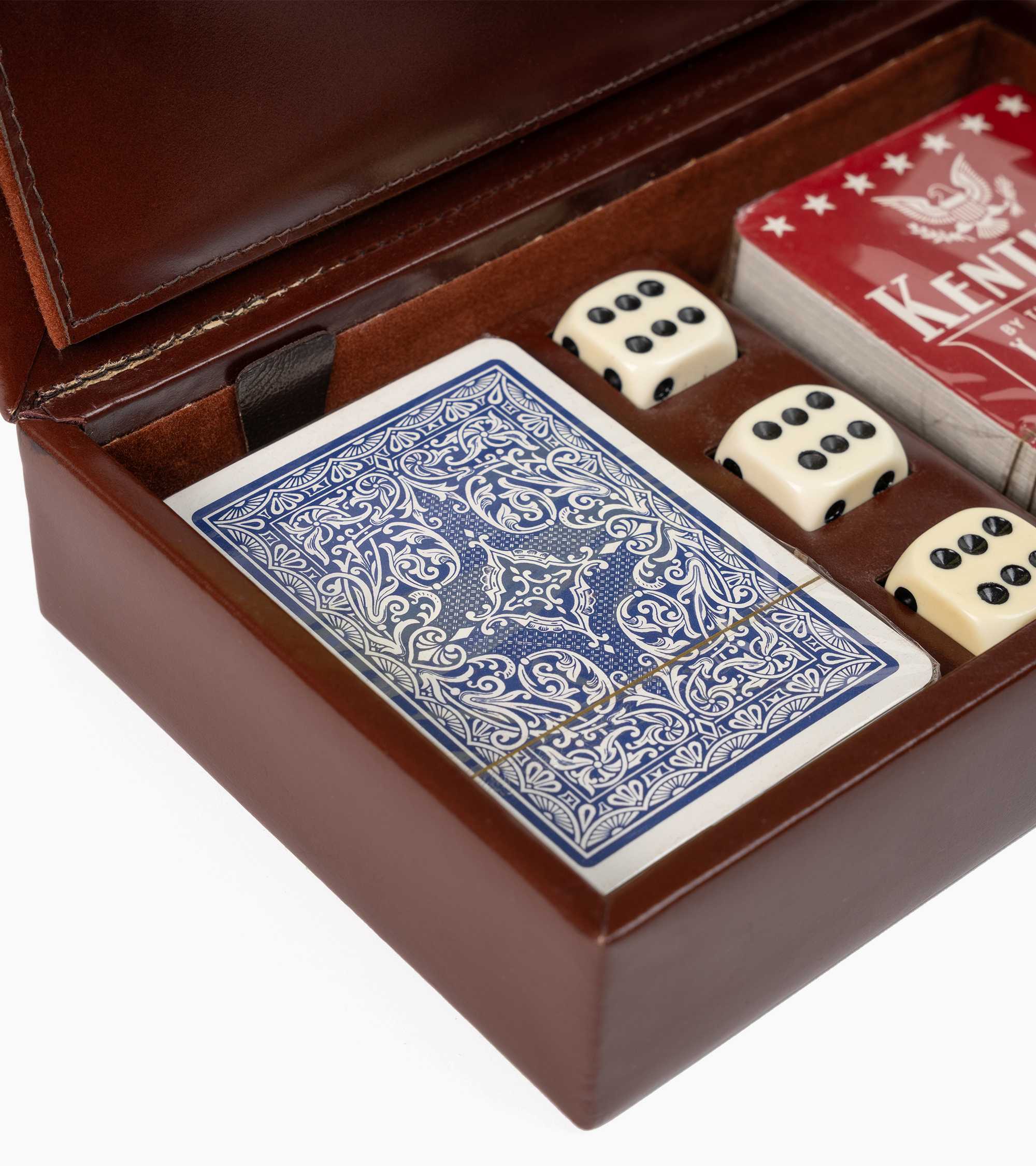 Coffret de jeux bridge petit modèle en cuir