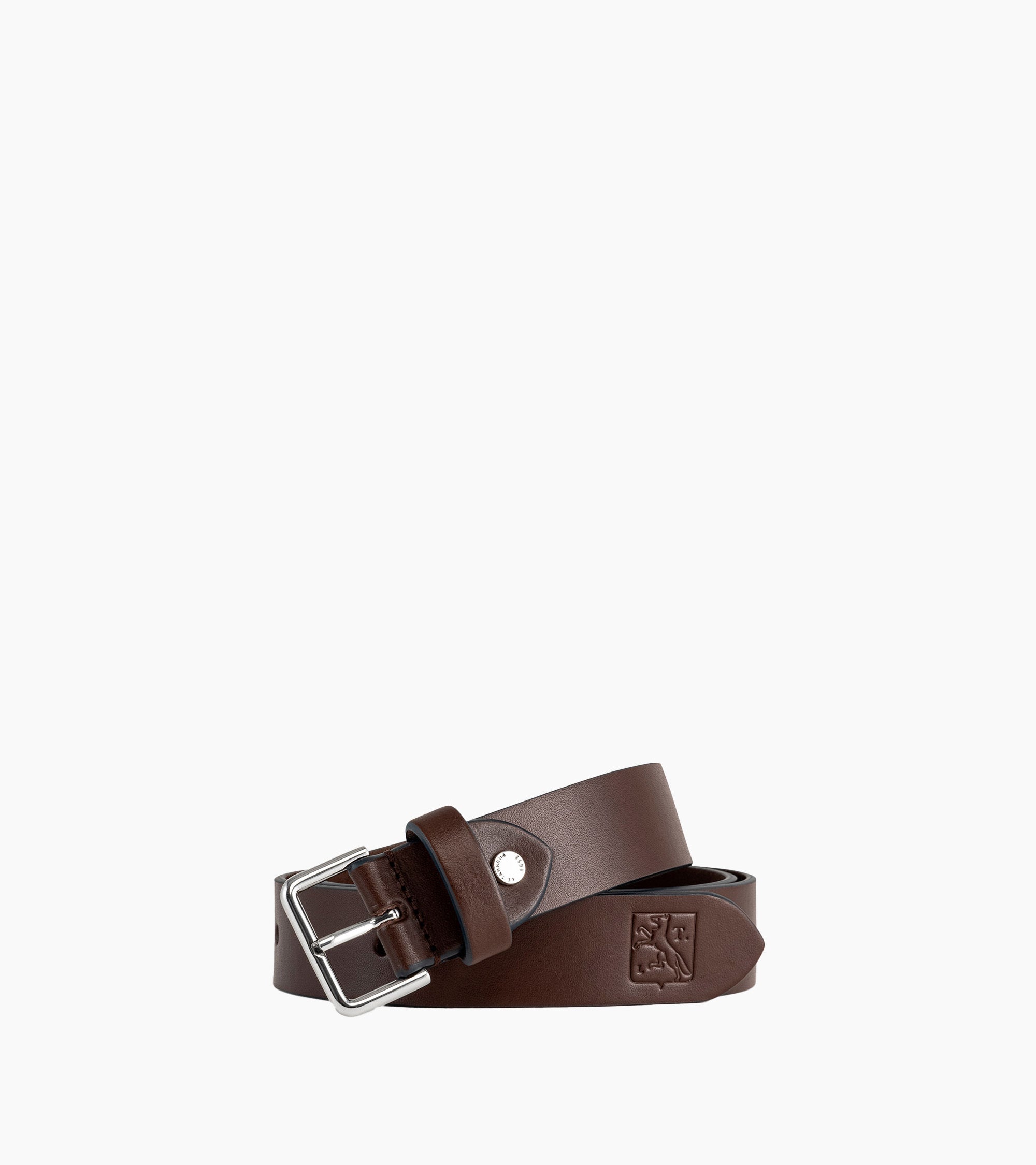 Cinturón de hombre con hebilla cuadrada de piel lisa
