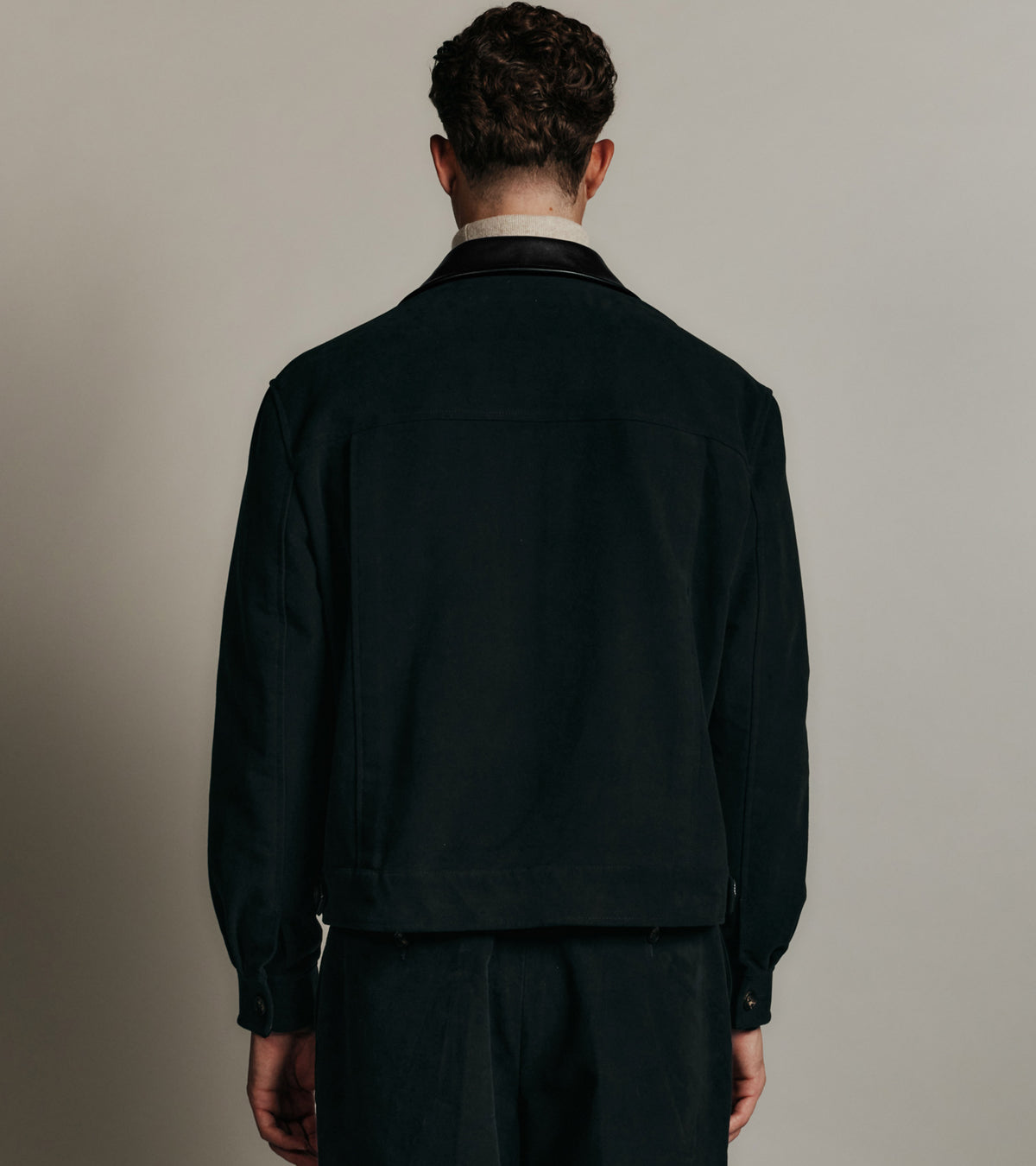 Jacke Le Tanneur x HAST aus Glattleder und Baumwollstoff