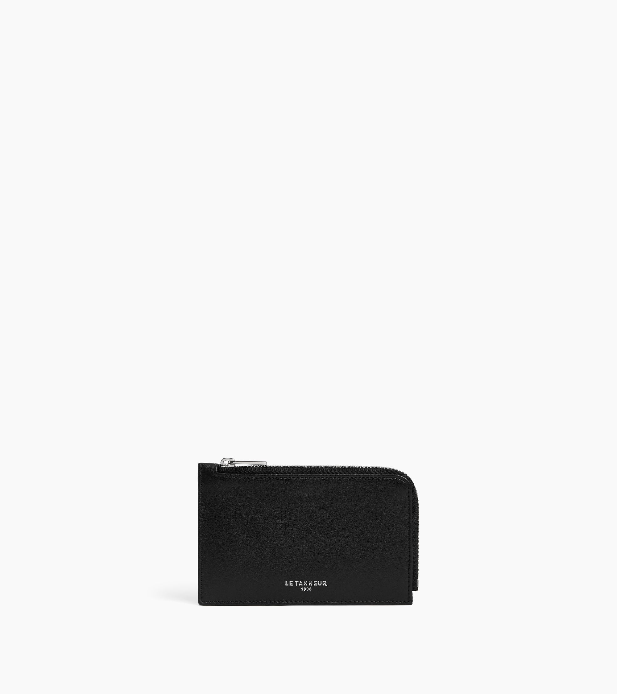 Albertine zipped card holder in smooth leather