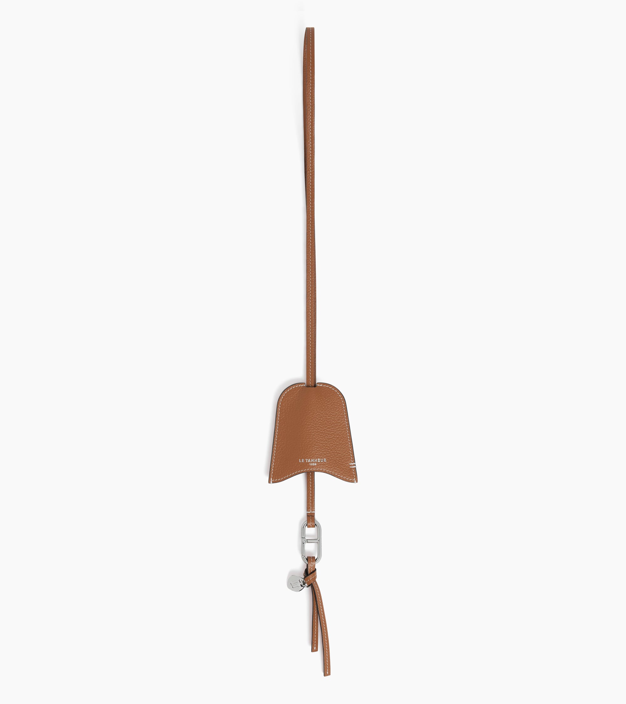 Key charm case in grained leather