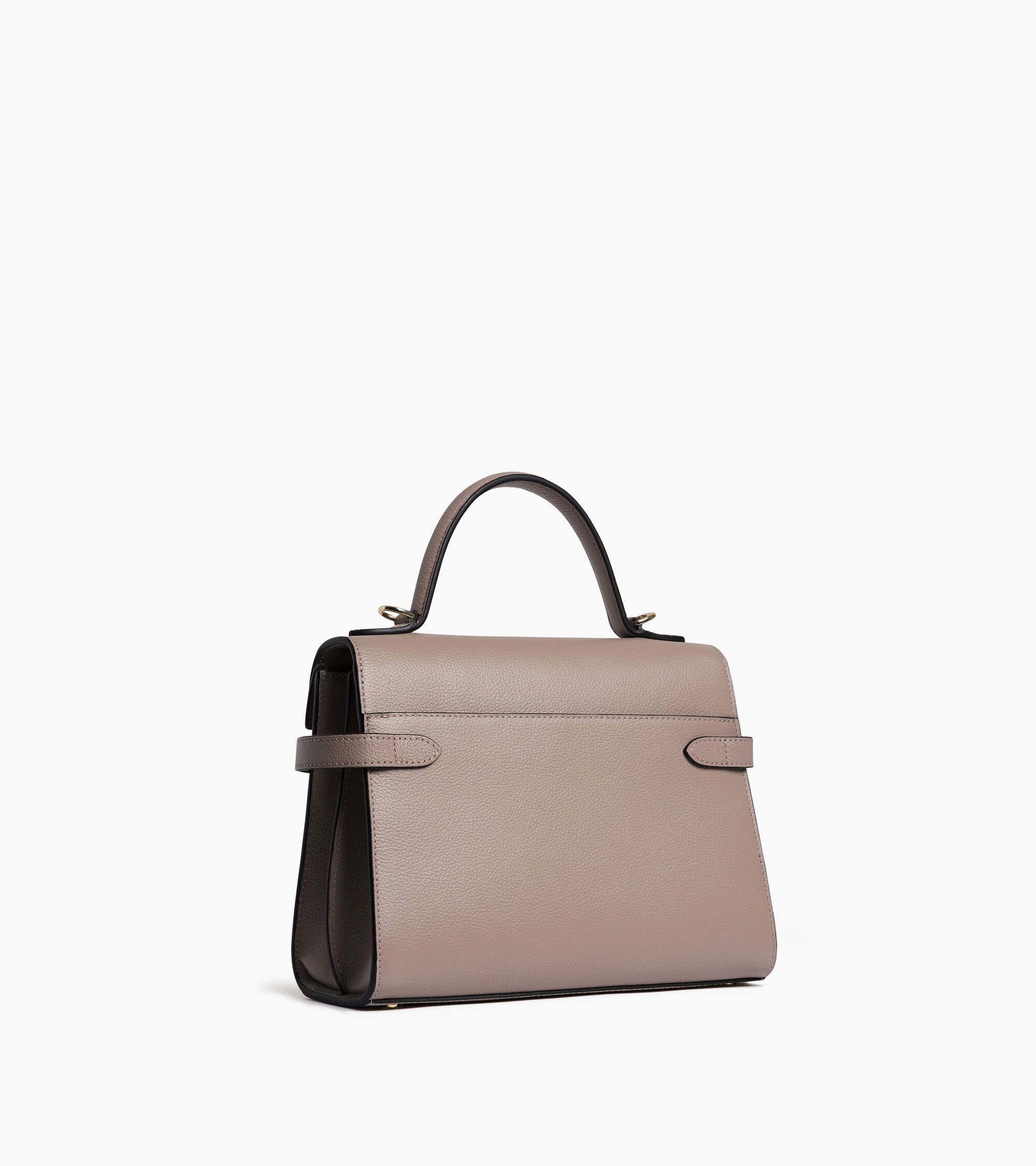 Mittelgroße Handtasche Emilie aus genarbtem Leder mit Doppelklappe