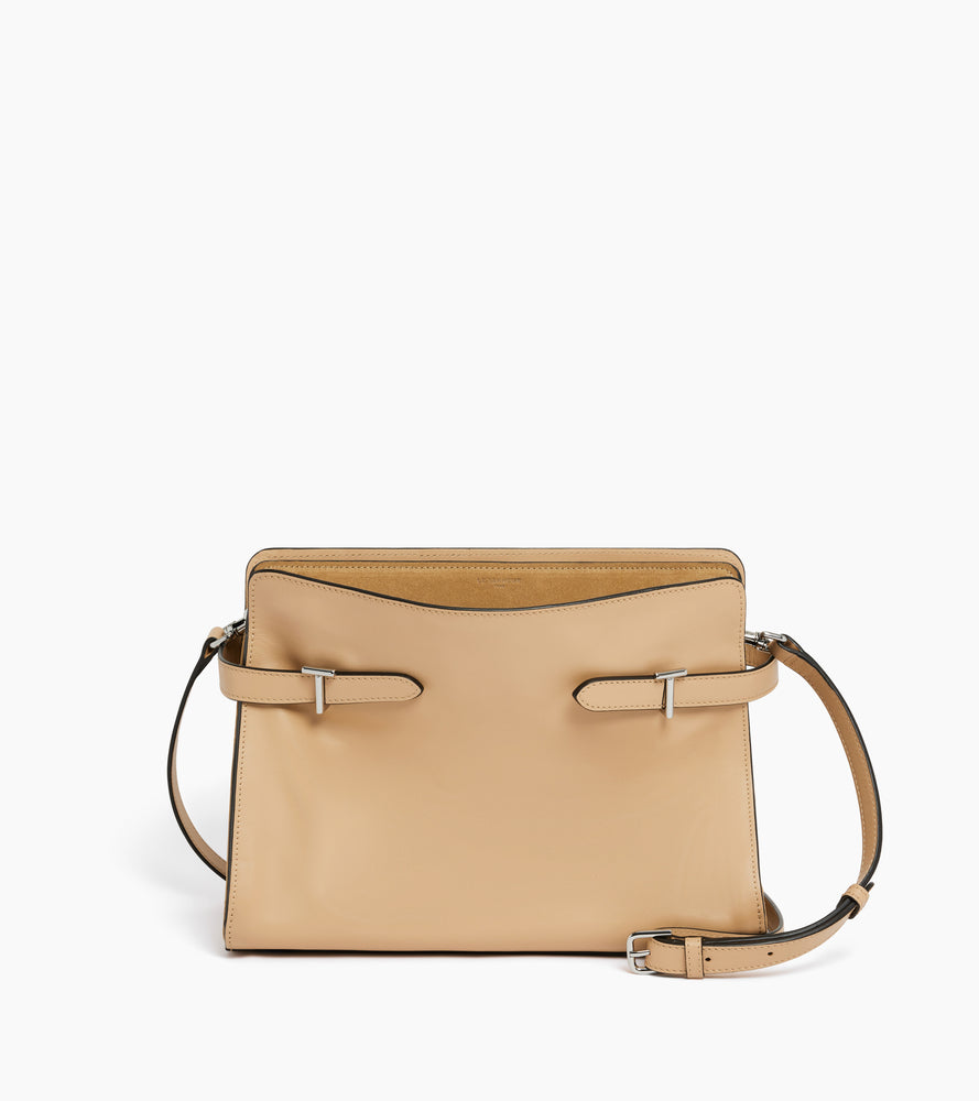 Sac porté épaule grand modèle Emie en cuir lisse et nubuck