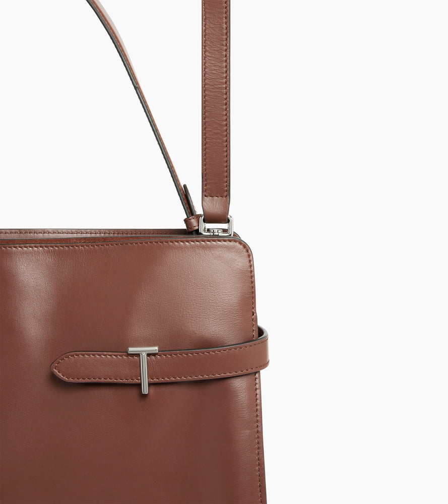 Sac porté épaule modèle maxi Emie en cuir lisse et nubuck