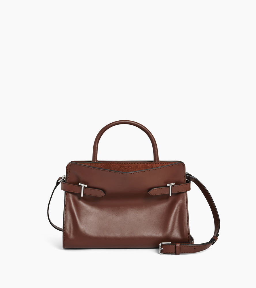 Sac à main moyen modèle Emie en cuir lisse et nubuck