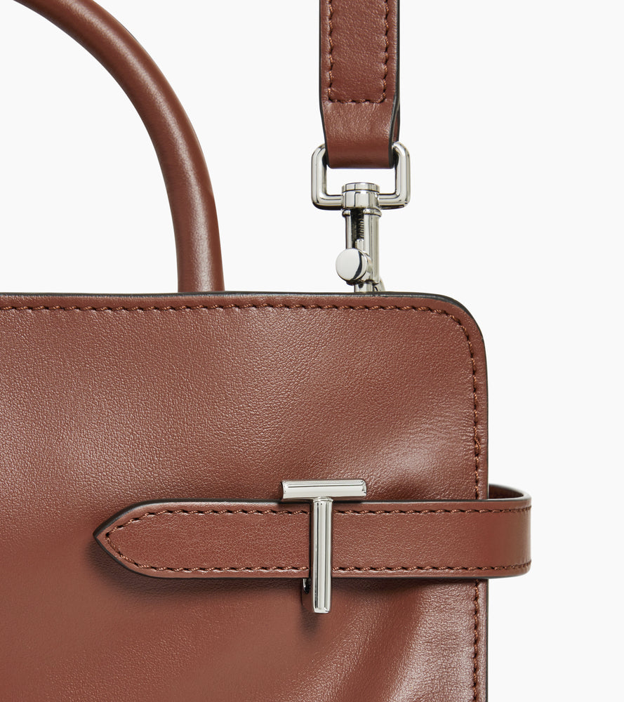 Sac à main moyen modèle Emie en cuir lisse et nubuck