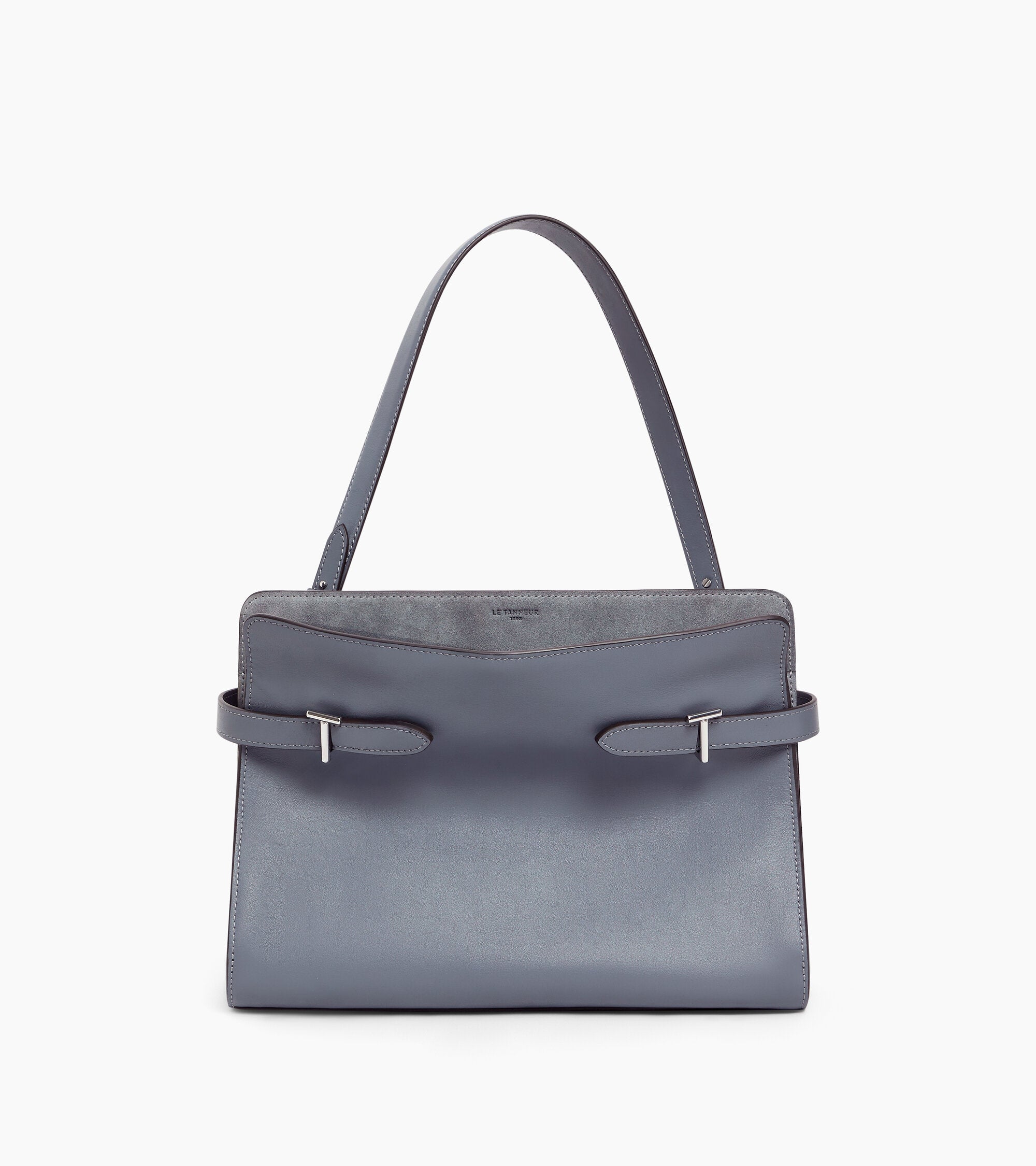 Bolsa de hombro grande modelo Emie en cuero liso y nobuk