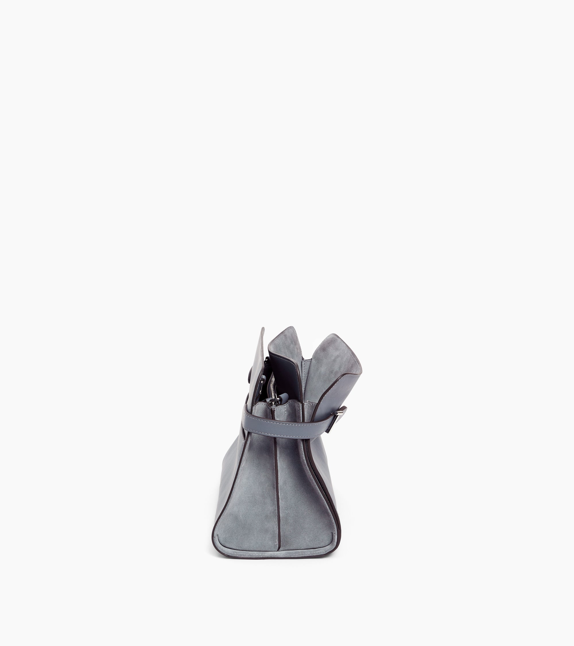 Bolsa de hombro grande modelo Emie en cuero liso y nobuk