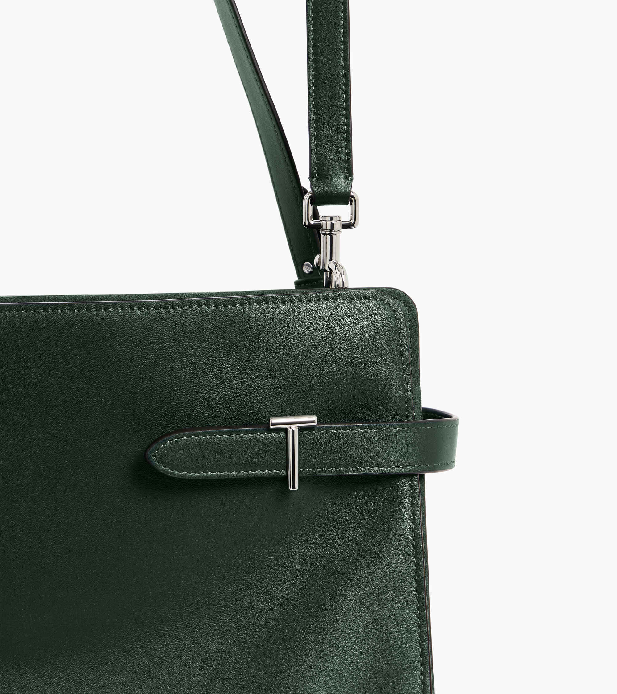 Große Handtasche Emie aus Glatt- und Nubukleder