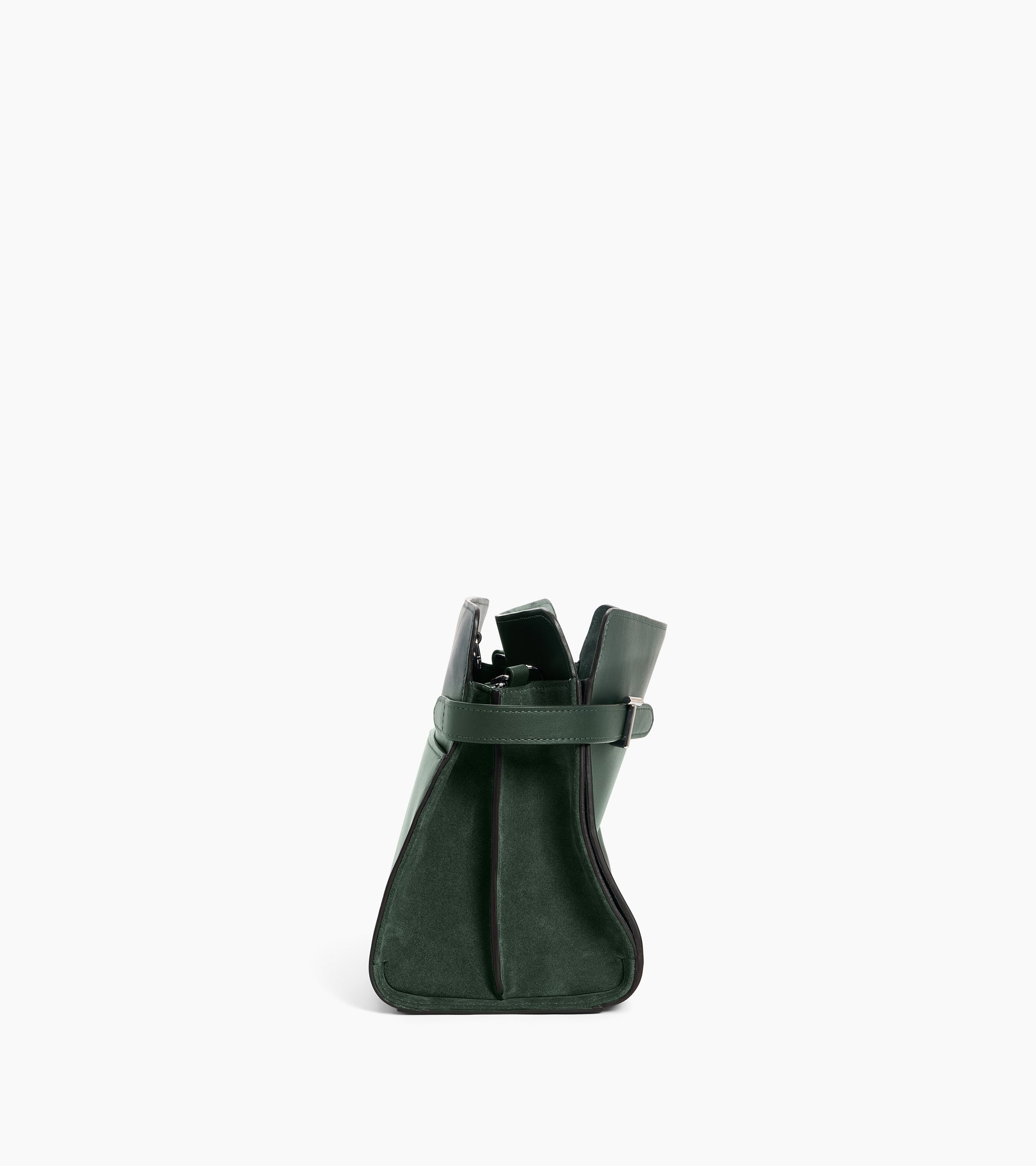 Große Handtasche Emie aus Glatt- und Nubukleder