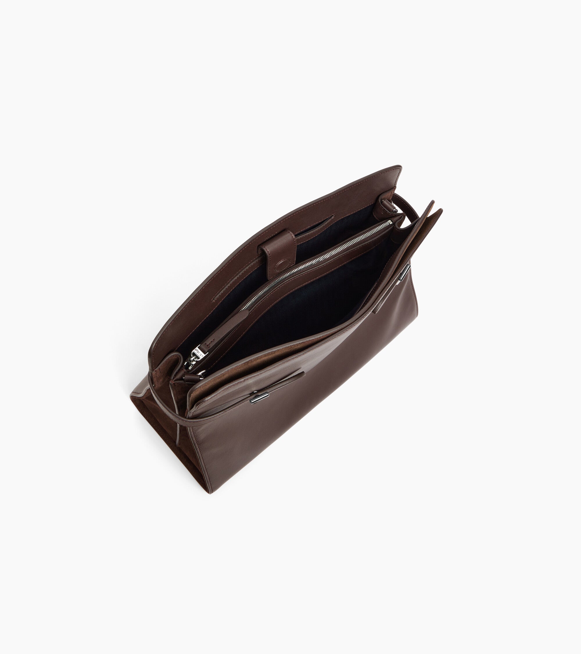 Maxi shoulder bag in smooth leather and nubuck