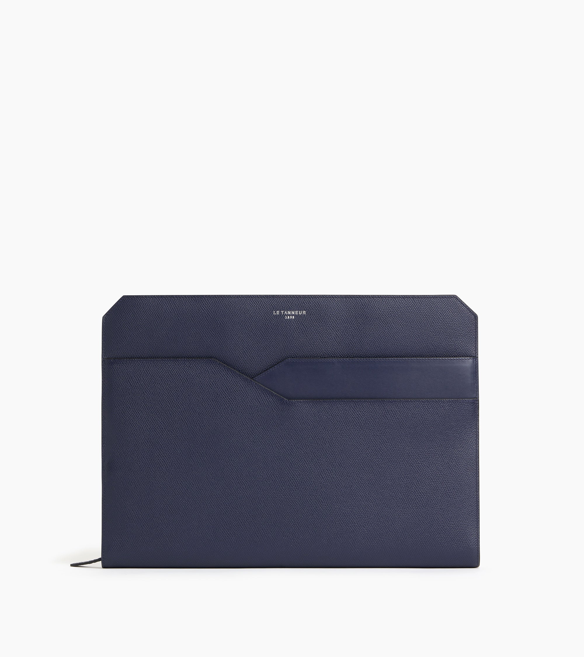 Pochette ordinateur Gaston en cuir grain croisé