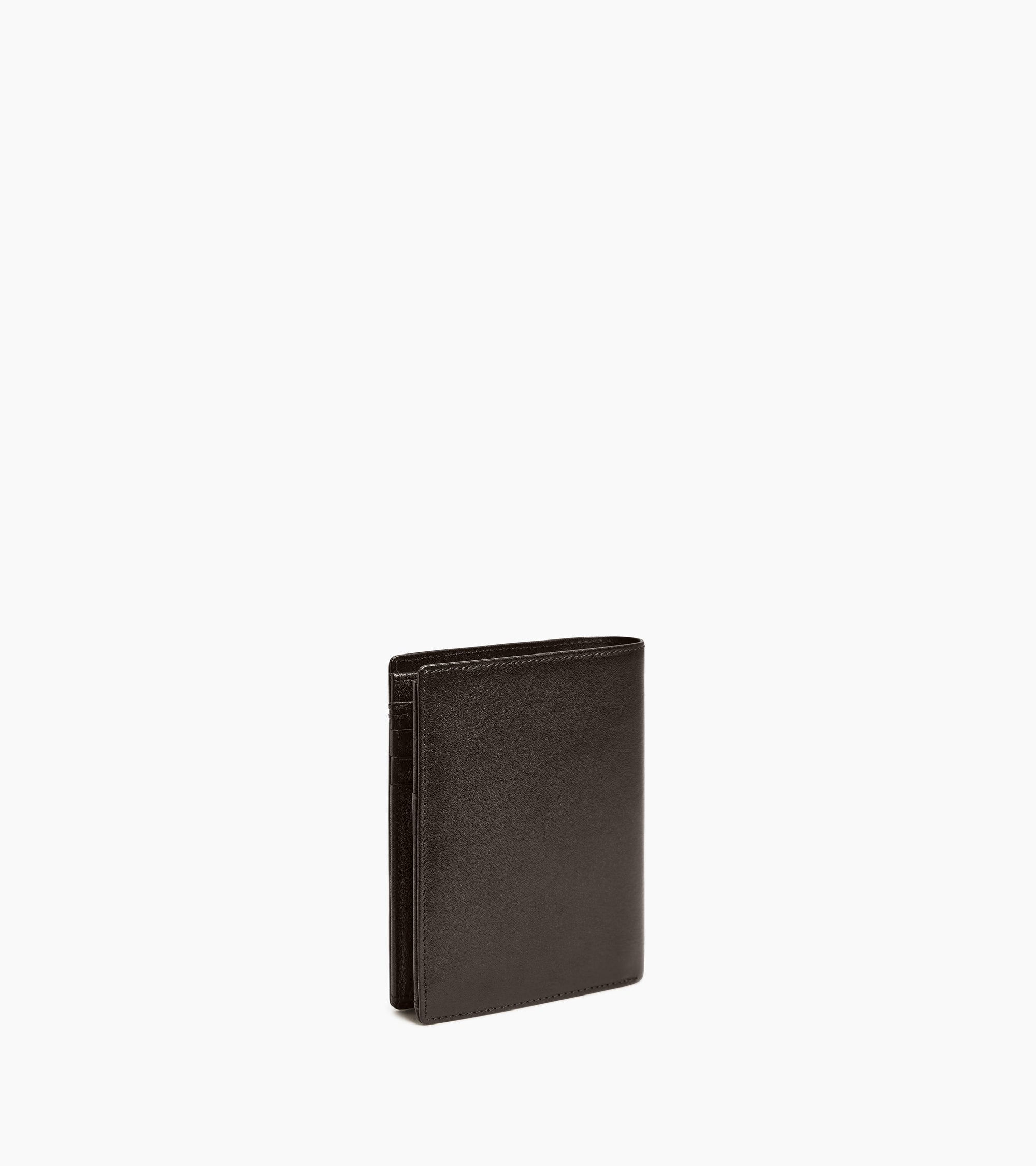 Lucien medium vertical two-fold zipped wallet in oiled leather