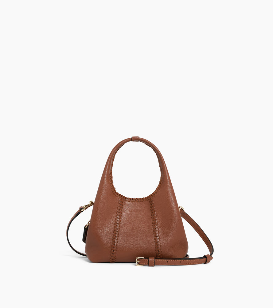 Mini sac à main Juliette en cuir grainé avec surpiqûres