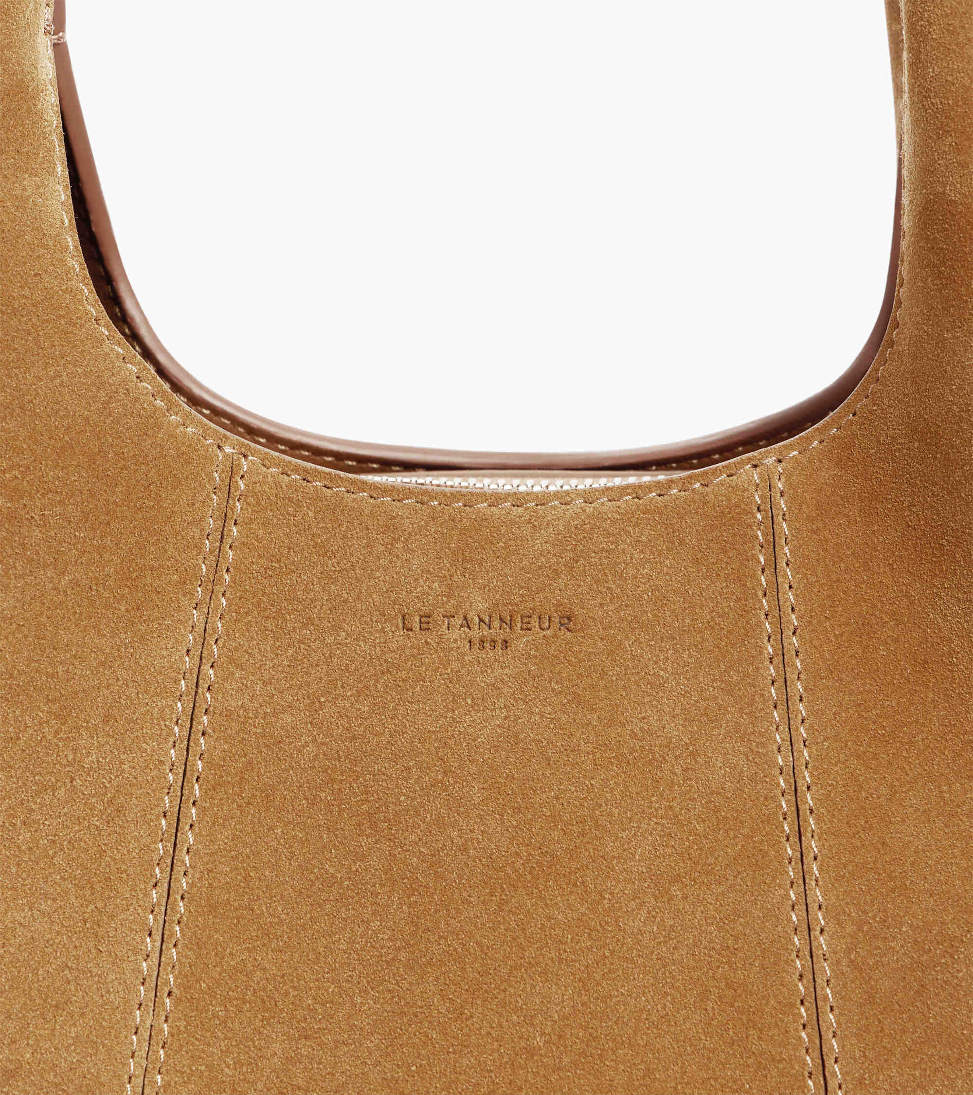Bolso de mano pequeño Juliette de piel serraje con acabado de terciopelo