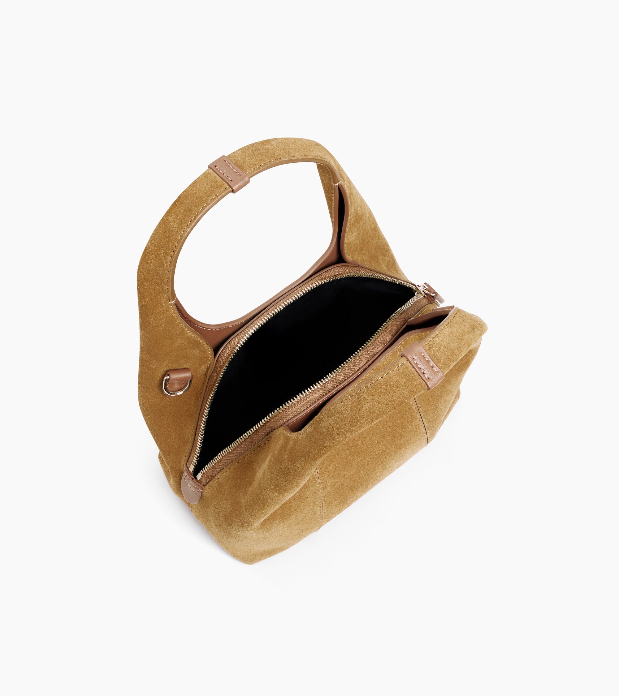 Bolso de mano pequeño Juliette de piel serraje con acabado de terciopelo