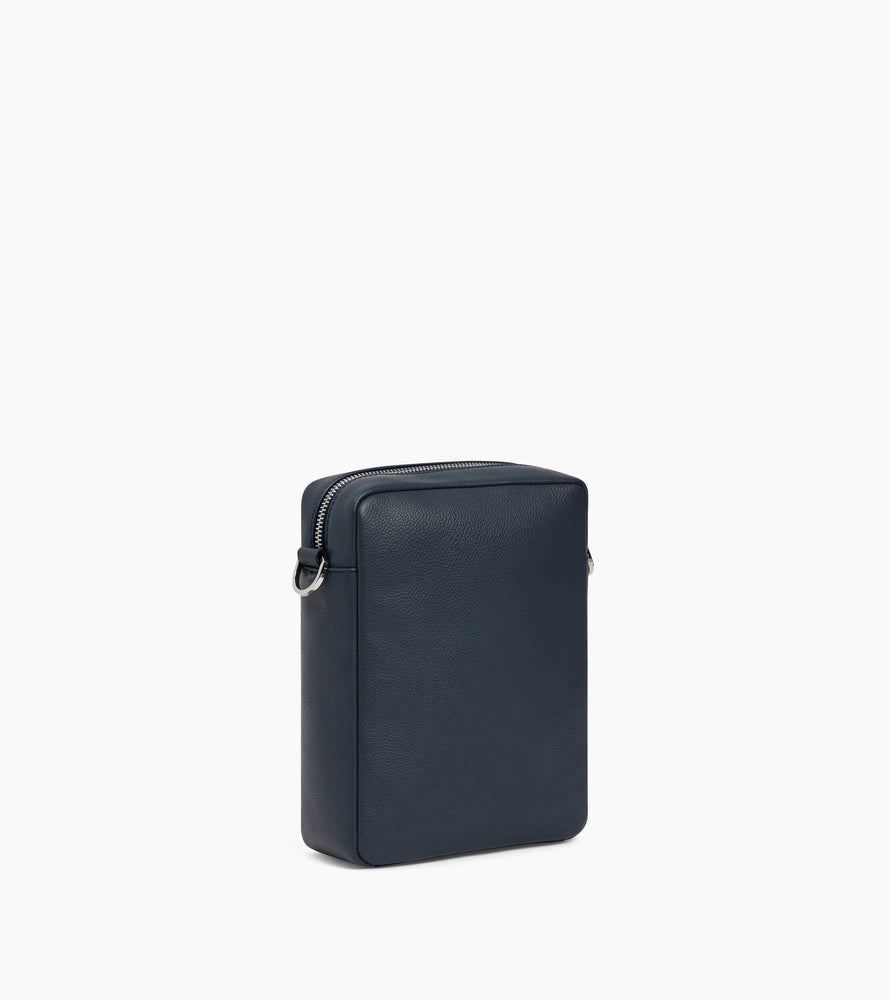 Pequeño bolso bandolera Max con cremallera en cuero granulado
