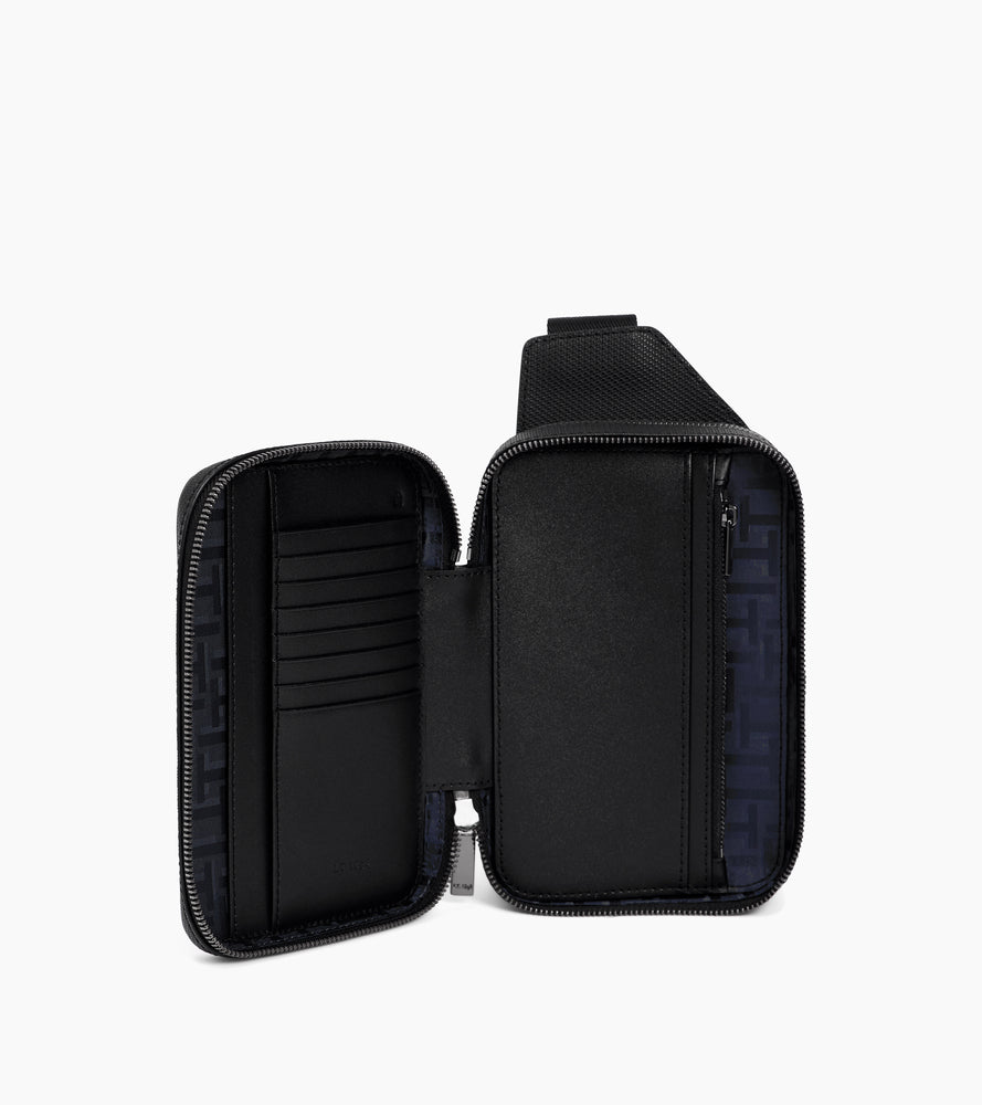 Sacoche sling Emile en cuir grainé