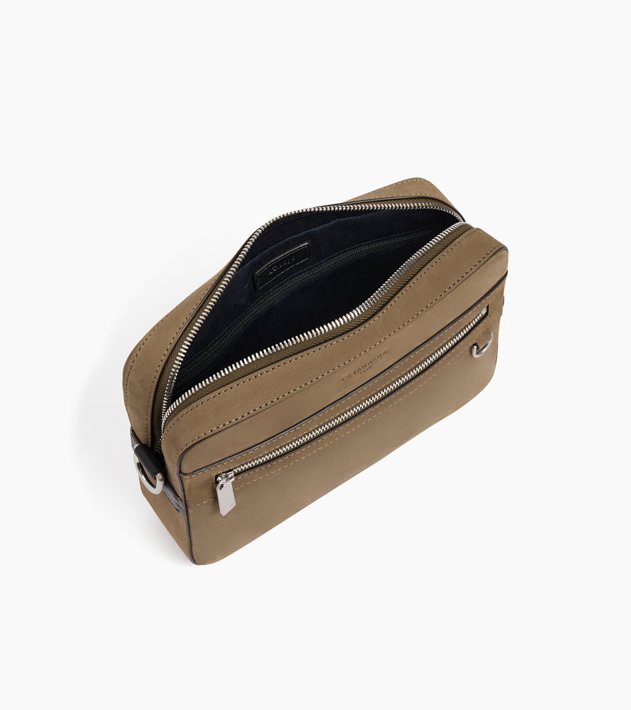 Petite sacoche Emile en cuir lisse et nubuck