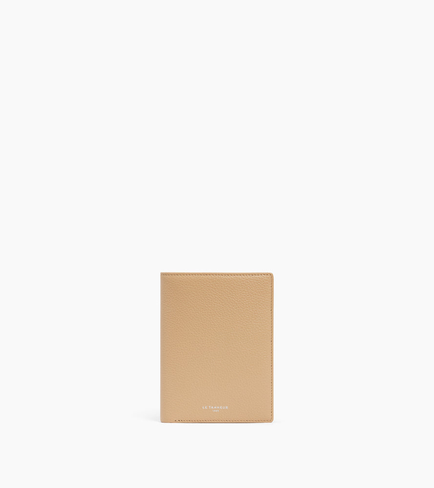 Cartera vertical con cremallera Emile de cuero granulado