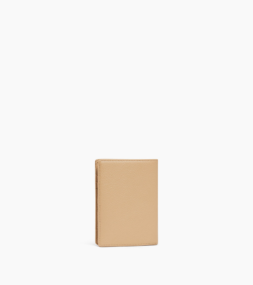 Cartera vertical con cremallera Emile de cuero granulado