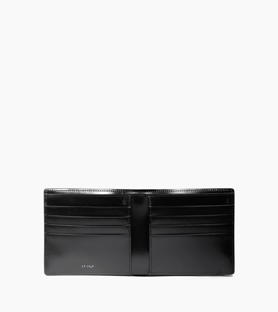 Emile smooth leather box-effect card holder with a pocket for banknotes