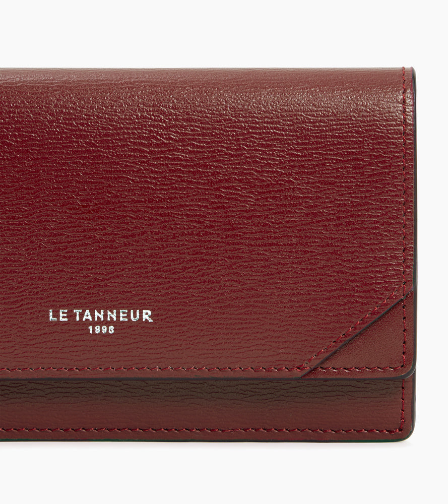 Naya flap card case in cork effect leather
