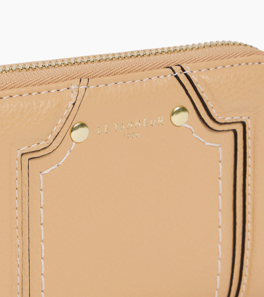 Porte cartes zippé Ella en cuir grainé