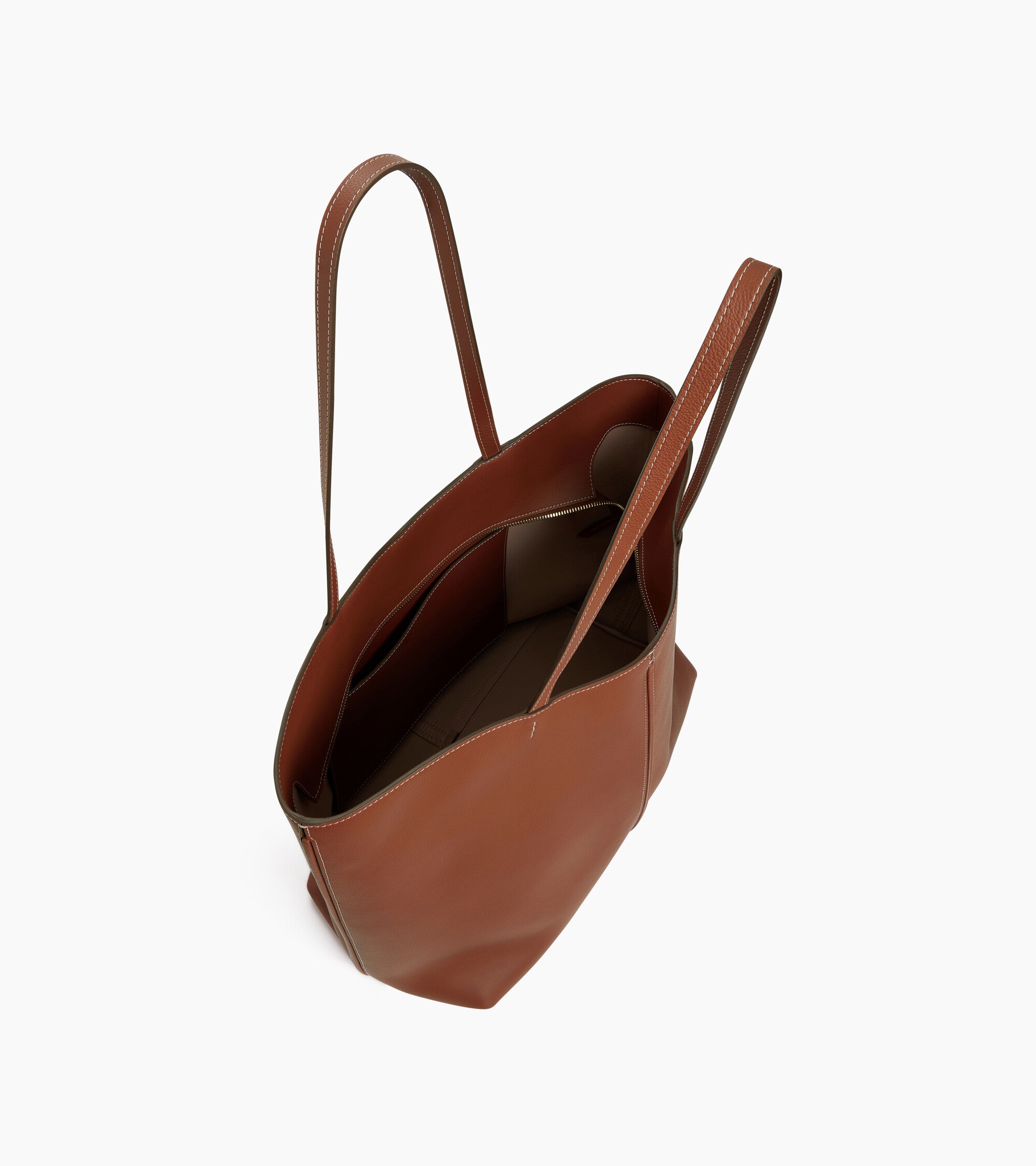 Große Cabas-Tasche Hortense aus doppelseitig genarbtem Leder