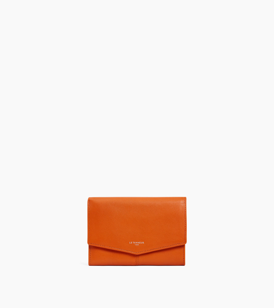 Große Reißverschlussbrieftasche Charlotte aus glattem Leder