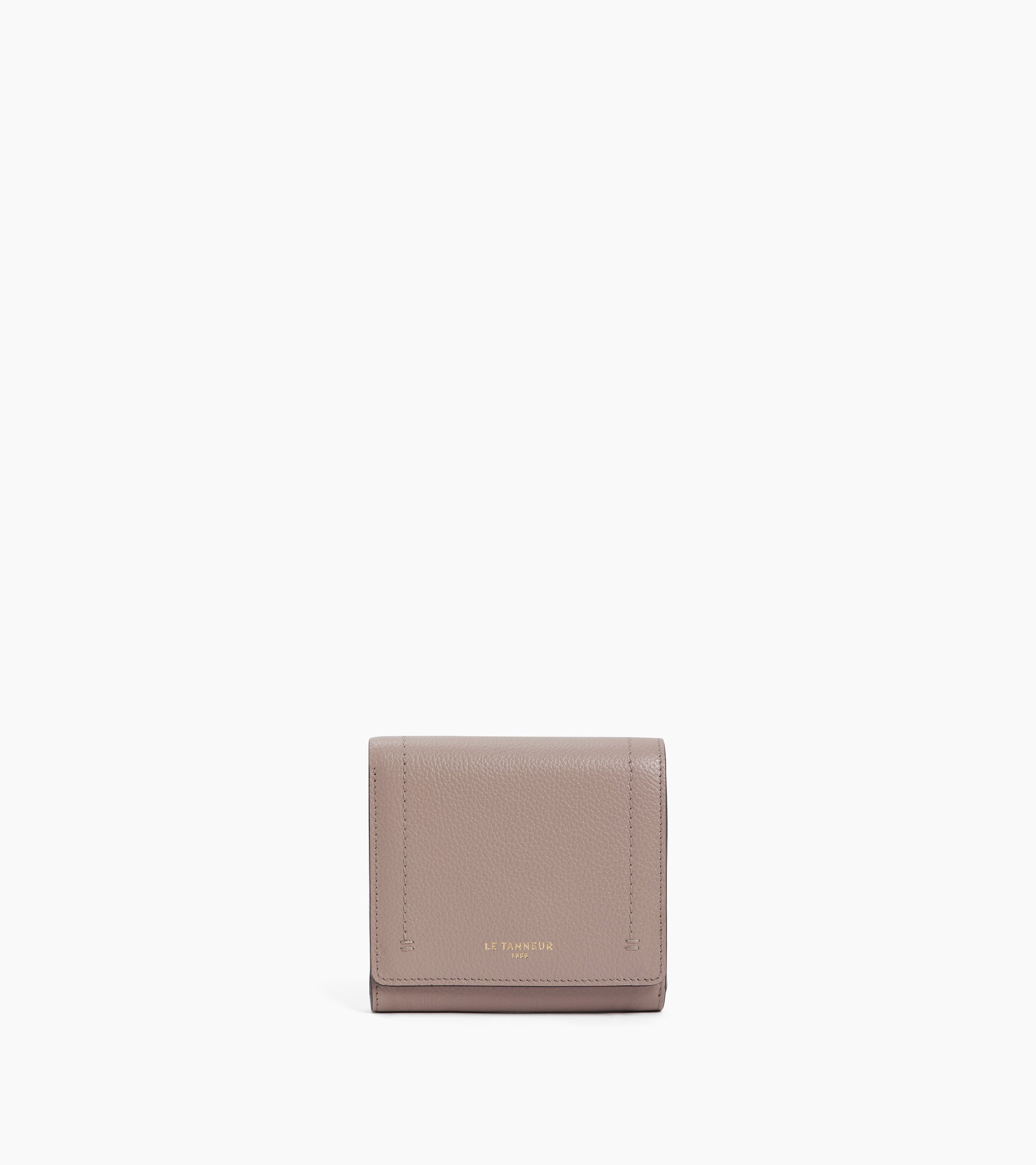 Louison small wallet with flap in grained leather