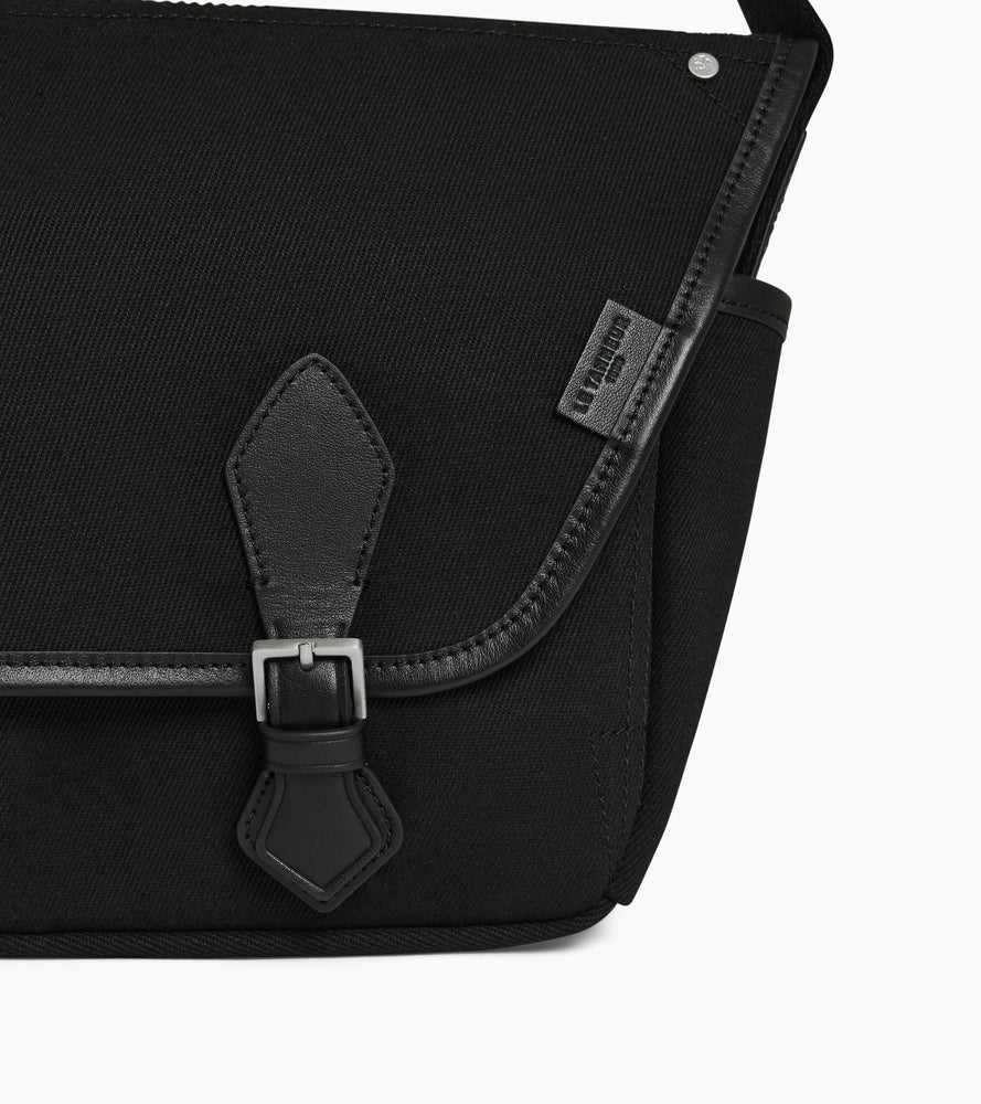 Sac bandoulière moyen modèle Solveig en toile coton et cuir lisse