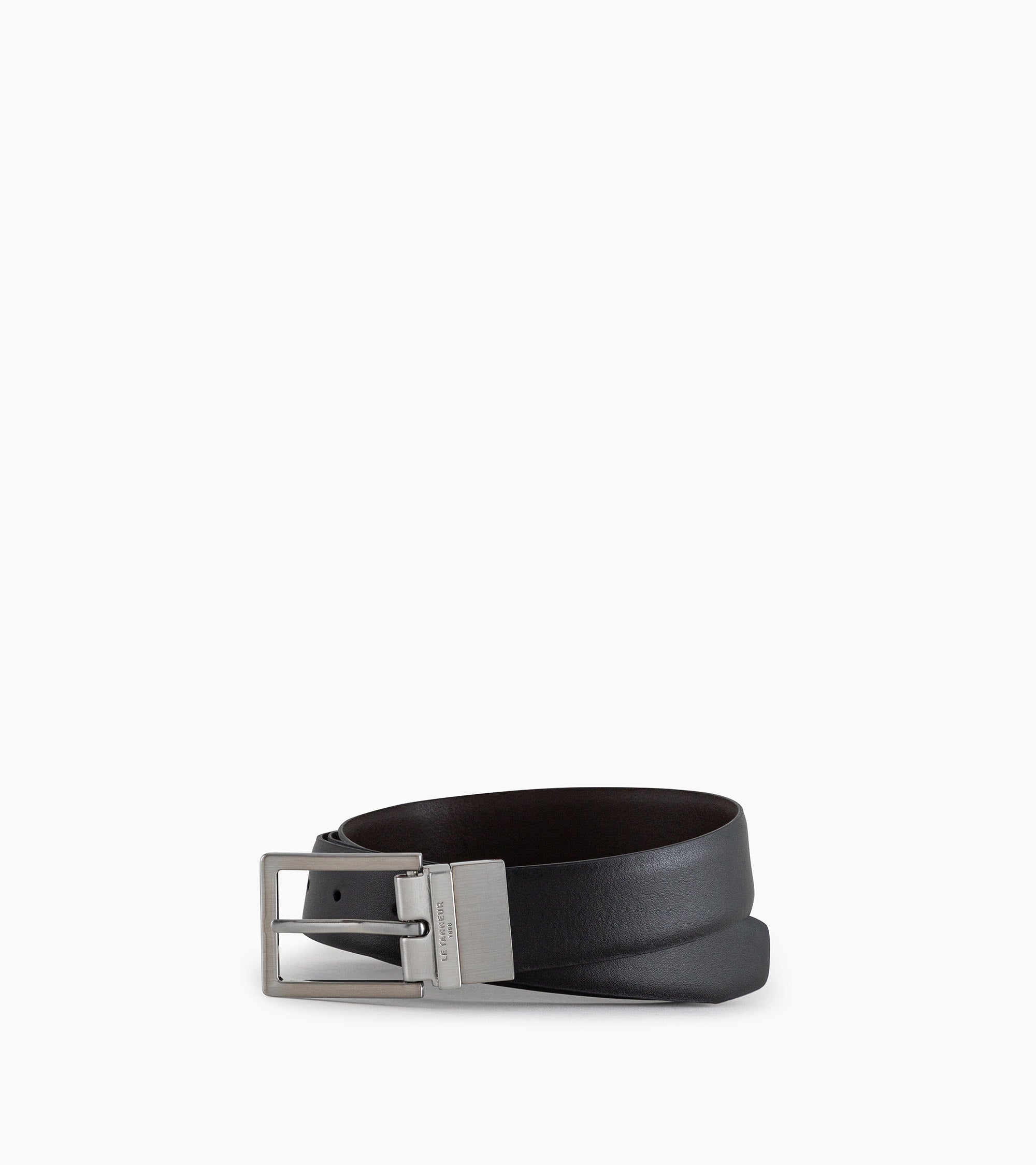 Ceinture homme classique avec boucle carrée en cuir lisse